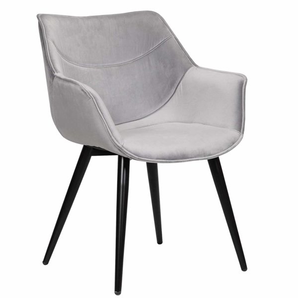 Стілець з оксамиту BH146 (Світло сірий)Стілець з оксамиту BH146 (Світло сірий)