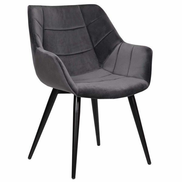 Стілець з оксамиту BH148 (Чорний)Стілець з оксамиту BH148 (Чорний)
