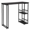 Барний стіл із двома полицями з металевого каркасу та МДФ BT25 (Чорний)