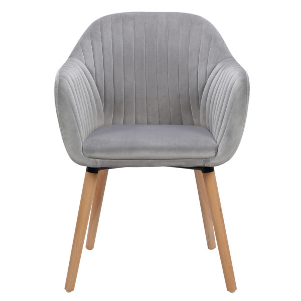 Стілець з оксамиту BH95 (Світло сірий)Стілець з оксамиту BH95 (Світло сірий)