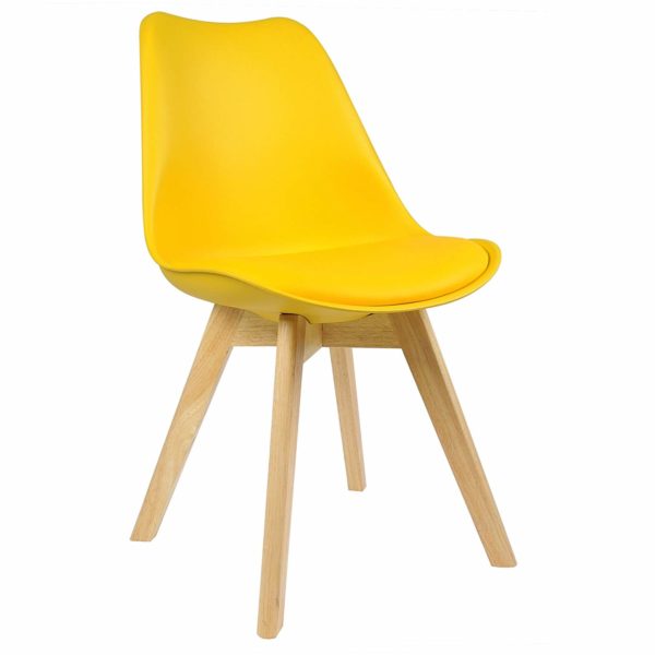 Стілець з дерев'яними ніжками BH29 (Жовтий)Стілець з дерев'яними ніжками BH29 (Жовтий)