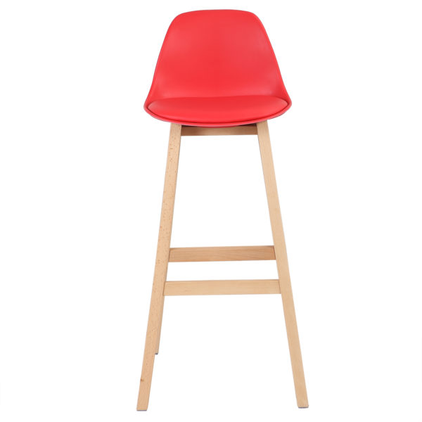Барний стілець з дерев'яною рамою BH44 (Червоний)