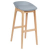 Барний стілець з дерев'яною рамою BH46 (Сірий)