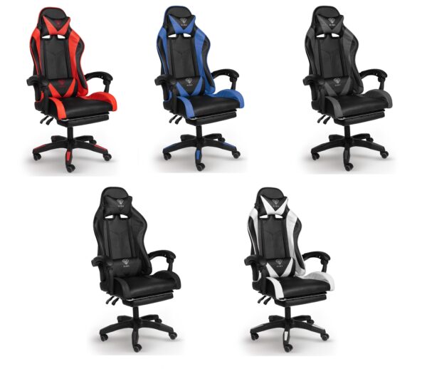 Геймерське крісло ігрове з підставкою для ніг, до 120кг навантаження, з 4D підлокітниками