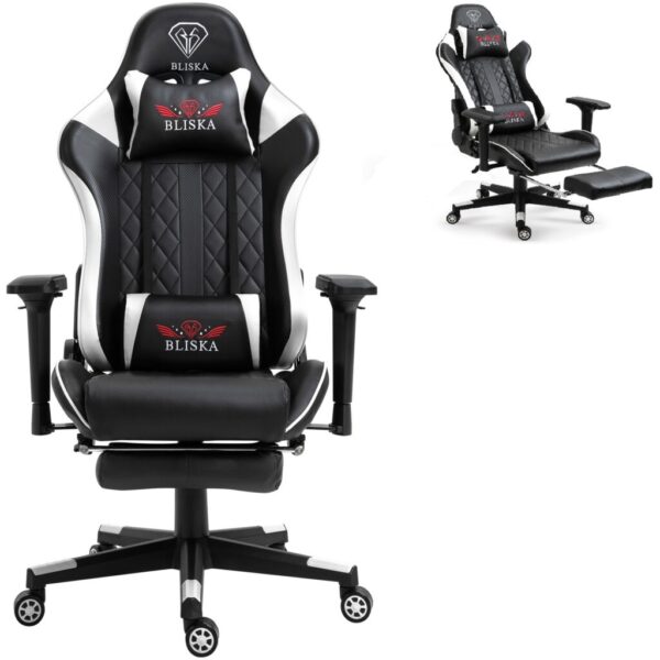 Геймерське крісло ігрове з підставкою для ніг, до 120кг навантаження, з 4D підлокітниками ts-bs5934