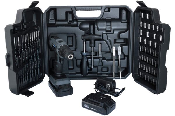 Дрель-шуруповерт 79 шт Комплект 20V LI-ION у футлярі "KYNAST TOOLS"